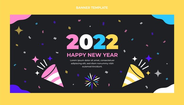 Banner piatto di capodanno