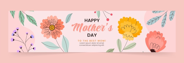 Banner piatto di contrazione per la festa della mamma