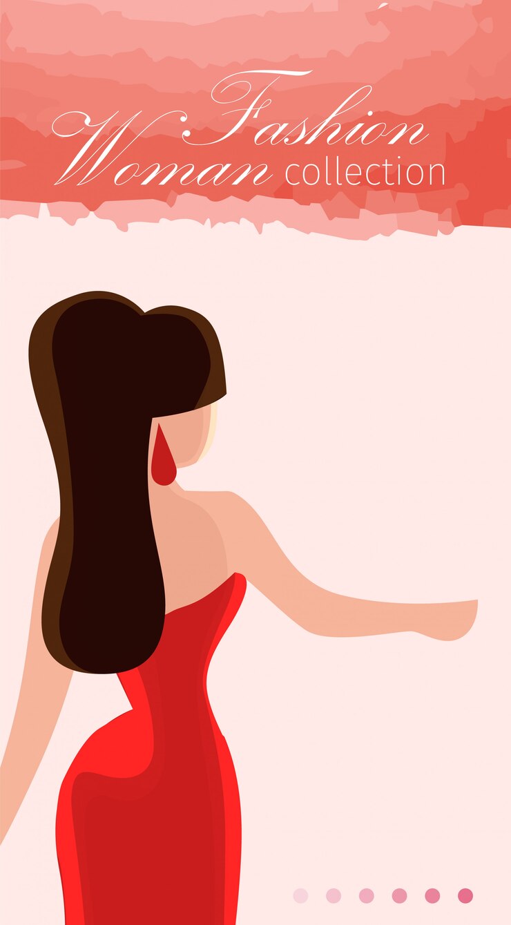 Vettore gratuito banner piatto di fashion agency collection donna modello.