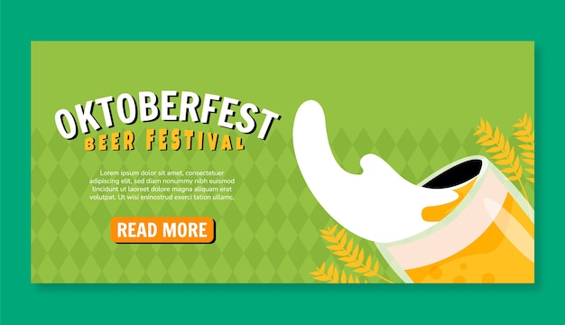 Banner piatto disegnato a mano dell'Oktoberfest