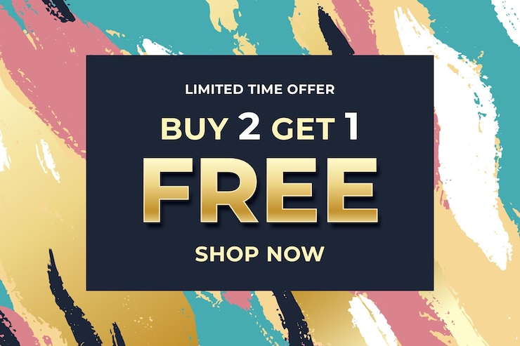Vettore gratuito banner promozionale 2x1