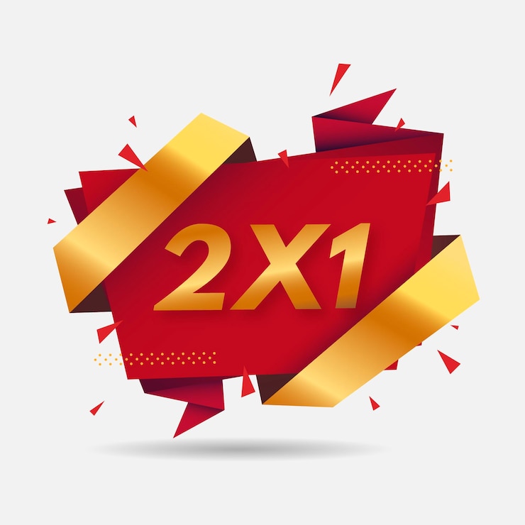 Vettore gratuito banner promozionale 2x1