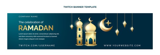 Banner realistico di contrazione del ramadan