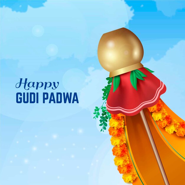 Banner realistico realistico gudi padwa