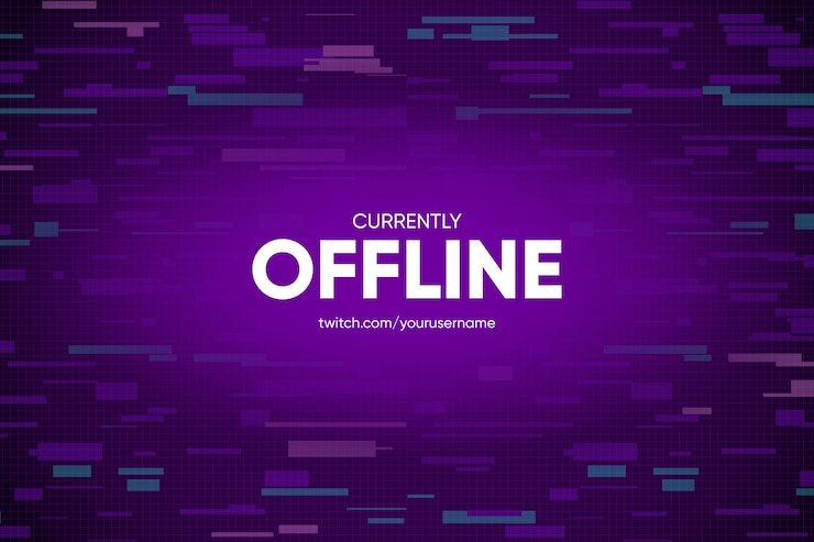 Vettore gratuito banner twitch offline stile gammer