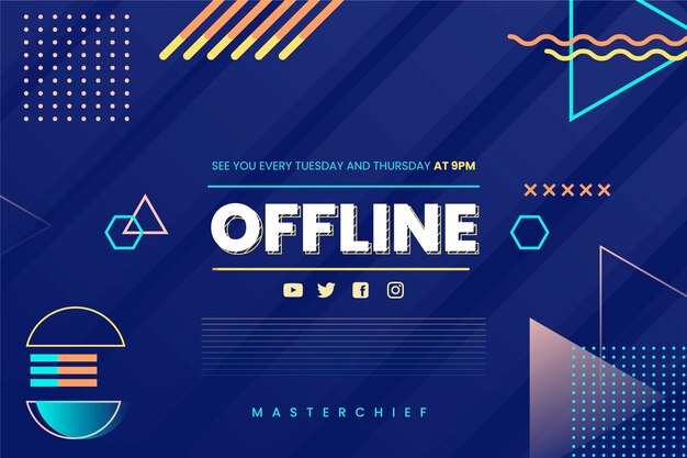 Banner twitch offline stile Memphis