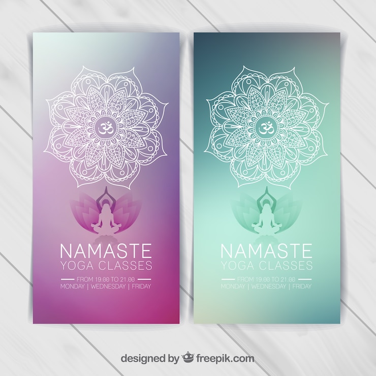 Vettore gratuito banner yoga modello