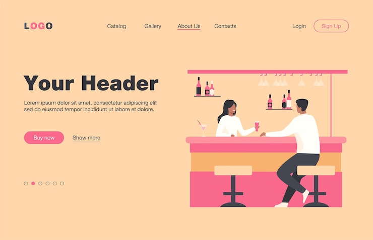 Vettore gratuito barista che dà un bicchiere di birra al cliente maschio. drink, amministratore, pagina di destinazione piatta del bancone del bar. bevande alcoliche e concetto di servizio per banner, progettazione di siti web o pagina web di destinazione