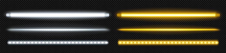 Vettore gratuito barra luminosa a led fluorescente vettoriale con lampada a tubo al neon