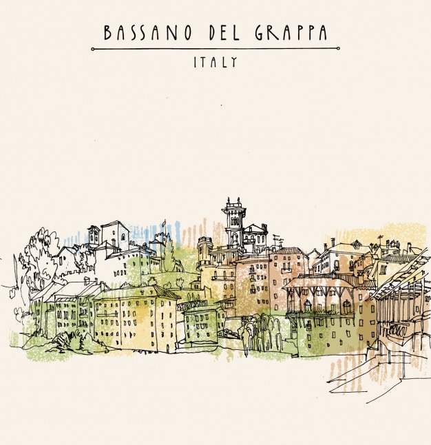 Vettore gratuito bassano del grappa disegno di sfondo