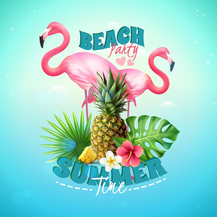 Vettore gratuito beach party background