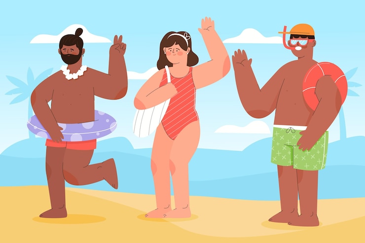 Vettore gratuito beach people