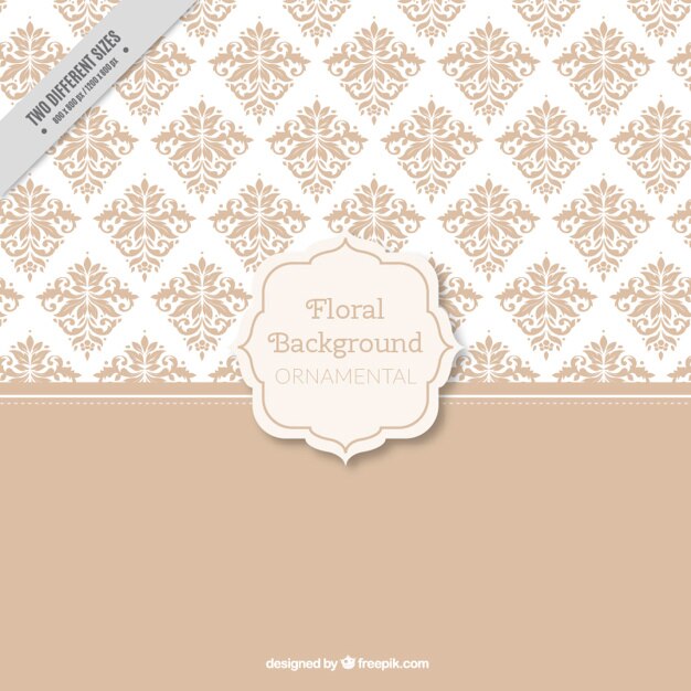 Vettore gratuito beige sfondo floreale in stile vintage