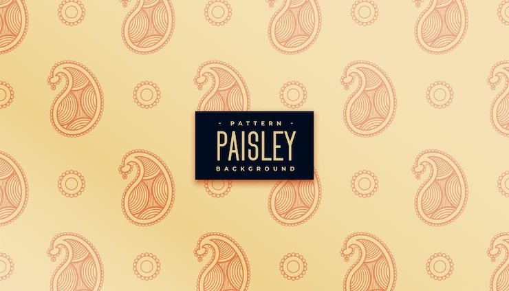 Vettore gratuito bella carta da parati a consistenza di pattern paisley per tessuto classico