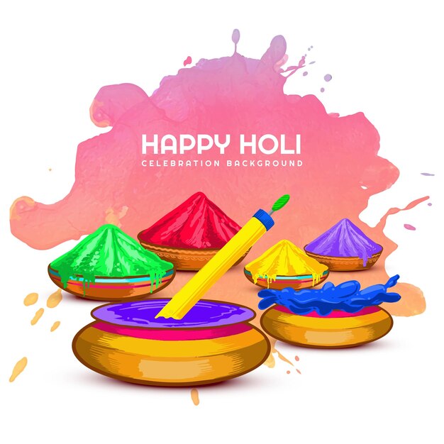 Bella celebrazione di Holi colorata per lo sfondo del festival indiano