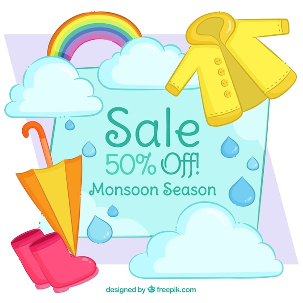 Bella composizione di vendita stagione dei monsoni