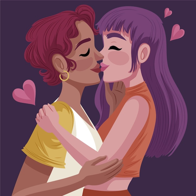 Bella coppia di donne che si baciano
