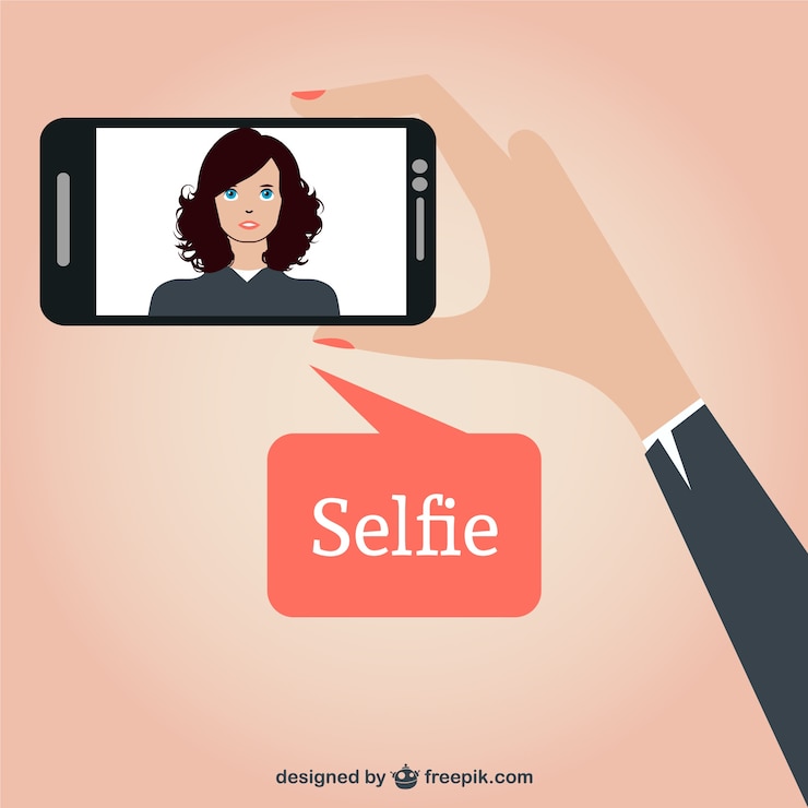 Vettore gratuito bella donna che si fa un selfie