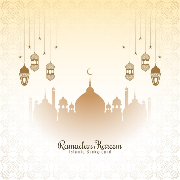 Bella elegante cartolina d'auguri del festival di Ramadan Kareem