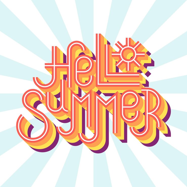 Vettore gratuito bella estate lettering