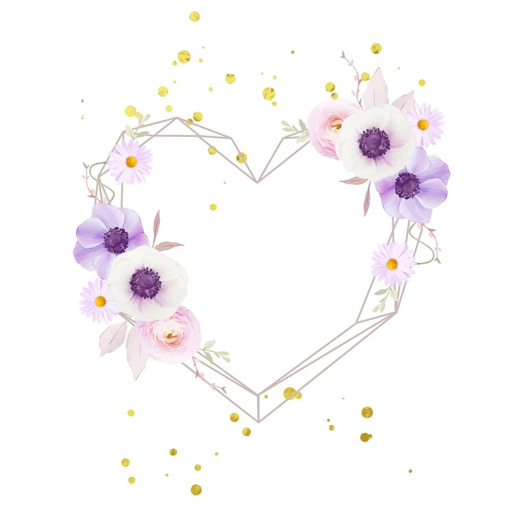 Vettore gratuito bella ghirlanda floreale con fiore di anemoni dell'acquerello