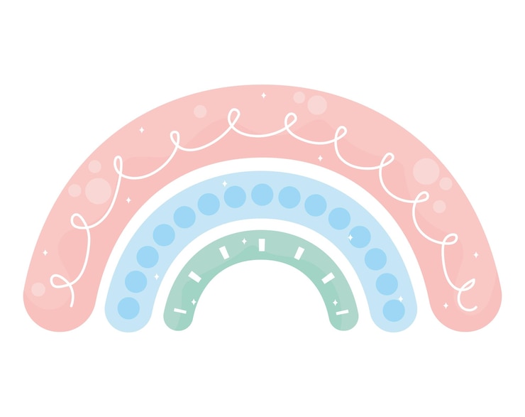 Vettore gratuito bella illustrazione dell'arcobaleno