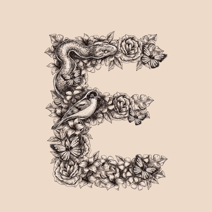 Vettore gratuito bella illustrazione della lettera e