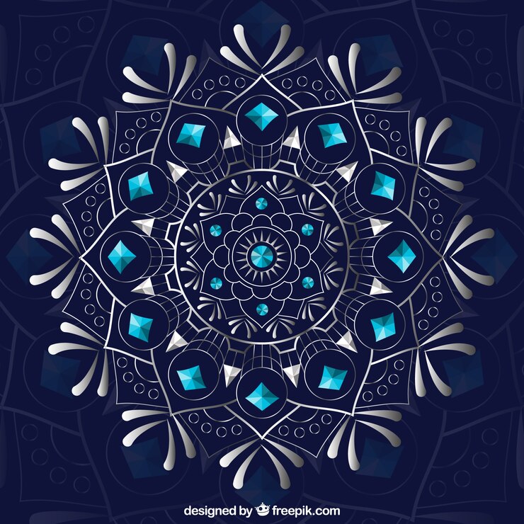 Vettore gratuito bella mandala su sfondo scuro