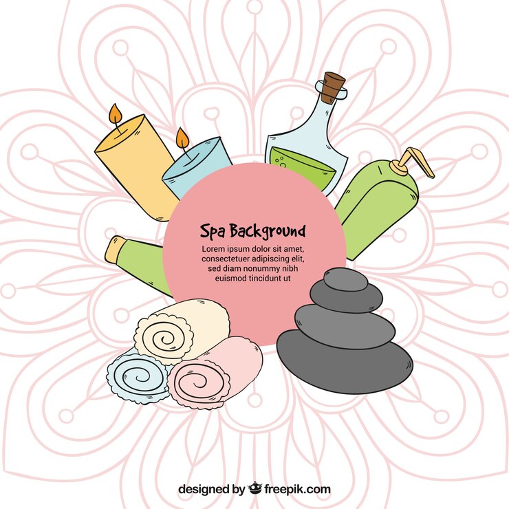 Vettore gratuito bella mano disegnato sfondo spa