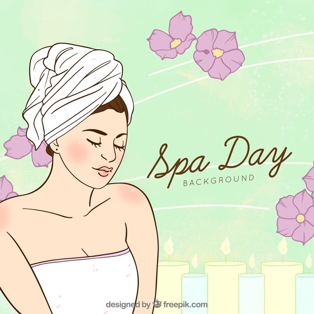 Bella mano disegnato sfondo spa