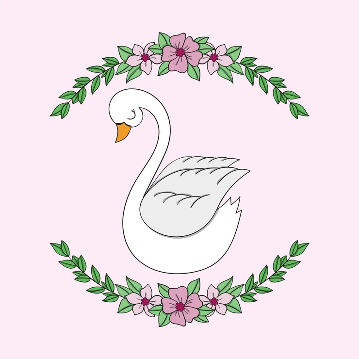 Vettore gratuito bella principessa illustrata del cigno