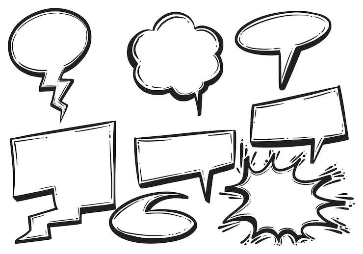 Vettore gratuito bella scenografia disegnata a mano schizzo discorso bolla