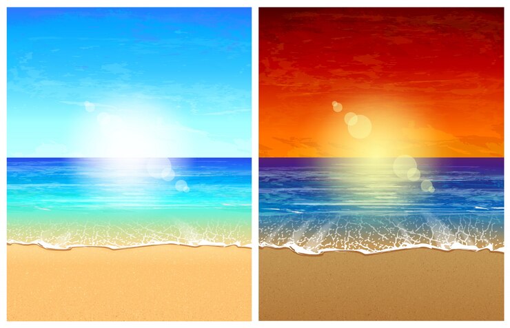 Vettore gratuito bella spiaggia di progettazione