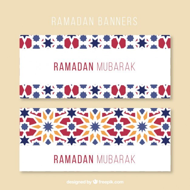 Vettore gratuito belle bandiere ramadan
