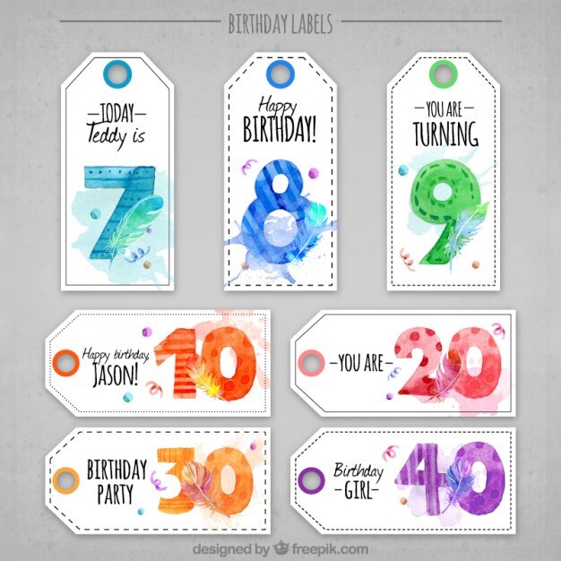 Vettore gratuito belle modifiche acquerello di compleanno
