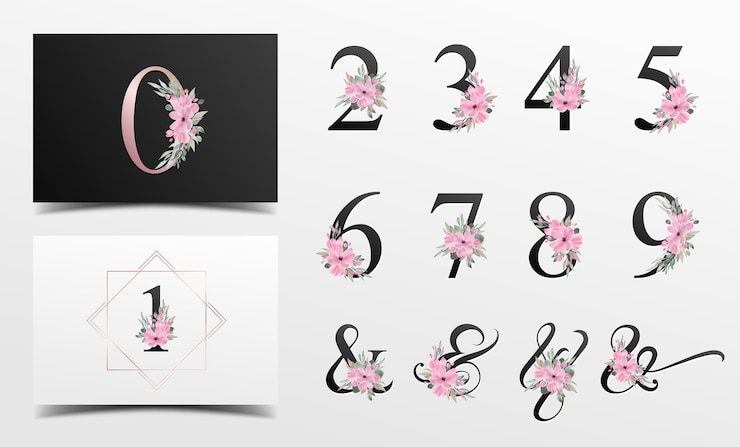 Vettore gratuito bellissima collezione di alfabeto con decorazioni floreali ad acquerello