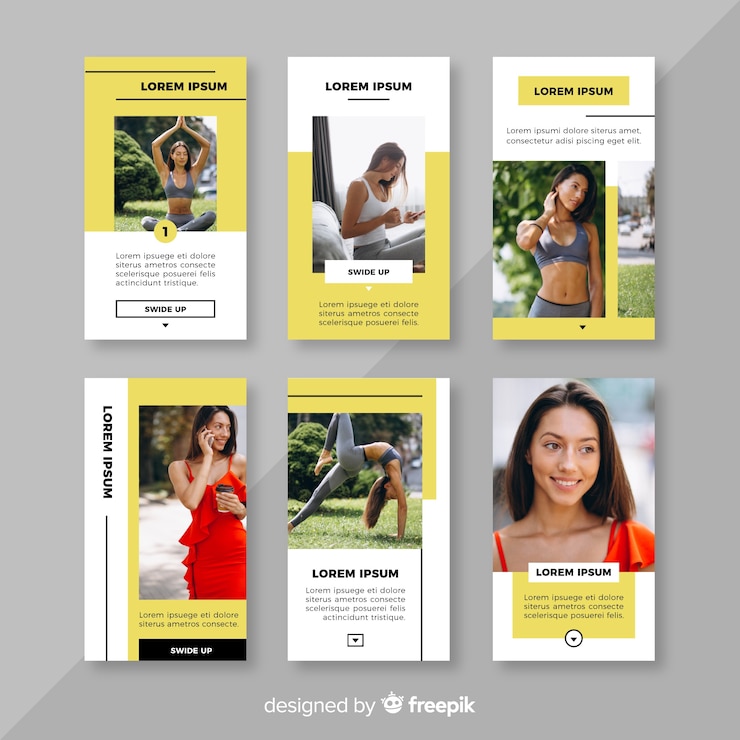 Vettore gratuito bellissima collezione di modelli di storie di instagram