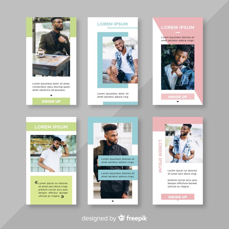 Vettore gratuito bellissima collezione di storie di instagram