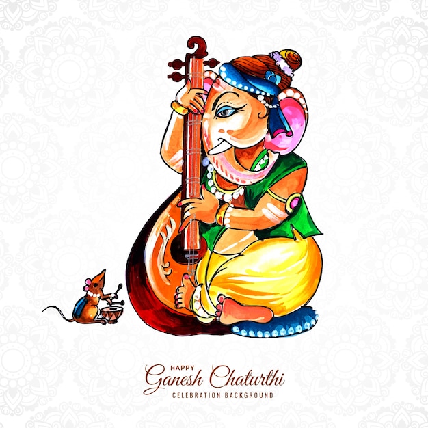 Bellissimo acquerello lord ganesha per ganesh chaturthi