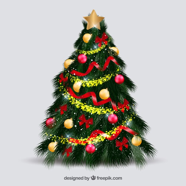 Bellissimo albero di Natale decorato