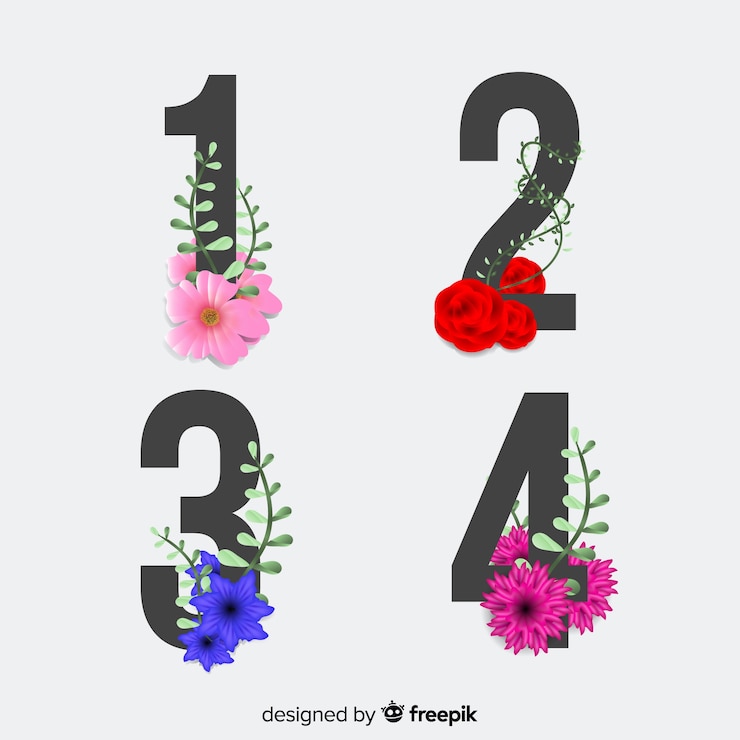 Vettore gratuito bellissimo alfabeto con fiori