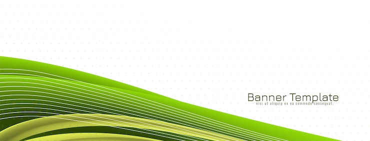 Vettore gratuito bellissimo design moderno banner in stile onda di colore verde
