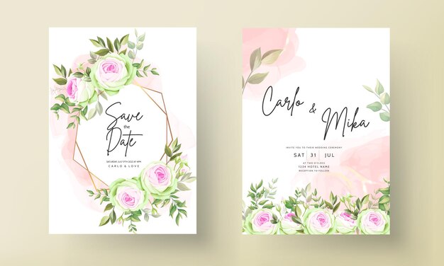 Bellissimo disegno floreale per invito a nozze fiore rosa in fiore