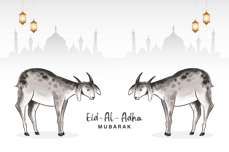 Vettore gratuito bellissimo eid al adha mubarak festa culturale islamica sfondo della celebrazione della carta