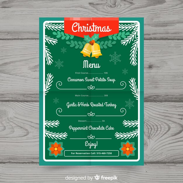 Bellissimo modello di menu di Natale