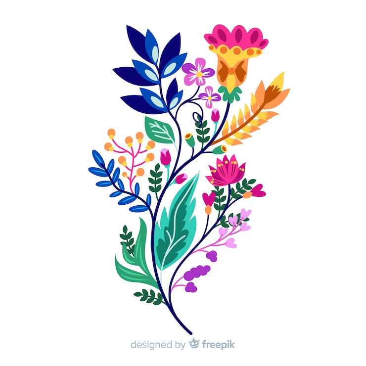 Vettore gratuito bellissimo ramo floreale in design piatto