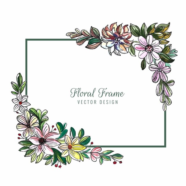 Bellissimo sfondo decorativo cornice di fiori colorati