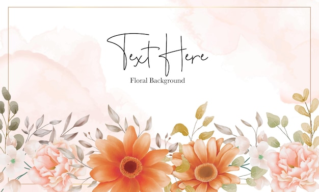 Bellissimo sfondo floreale con ornamenti floreali dell'acquerello