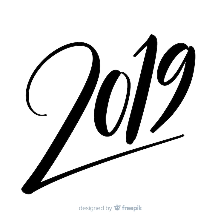 Vettore gratuito bellissimo sfondo lettering 2019