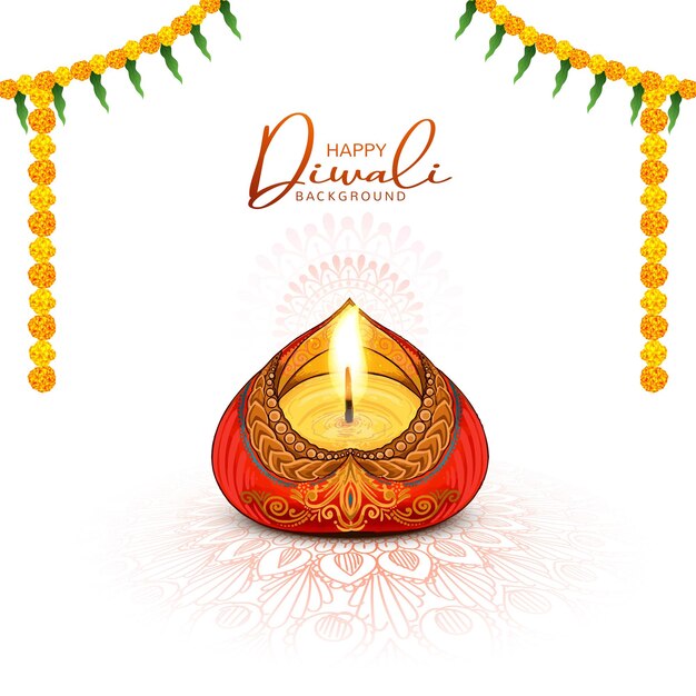 Bellissimo sfondo tradizionale di diwali felice con design diya